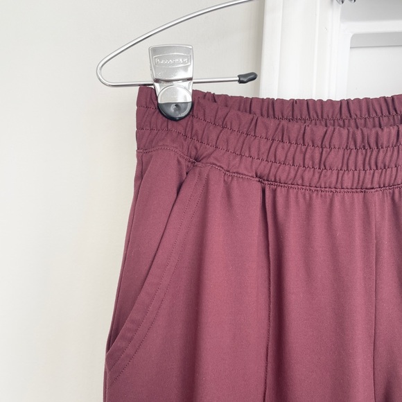 Aerie Offline Wide Leg Pants Burgundy - Picture 2 of 7